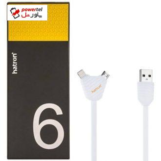 شارژر همراه هترون مدل HPB6000 با ظرفیت 6000 میلی‌آمپر‌ساعت به همراه کابل
