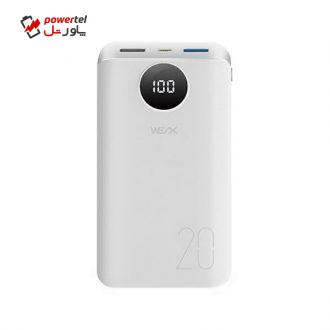 شارژر همراه وکس مدل P20 ظرفیت 20000 میلی آمپر ساعت شارژر همراه وکس مدل P20 ظرفیت 20000 میلی آمپر ساعت