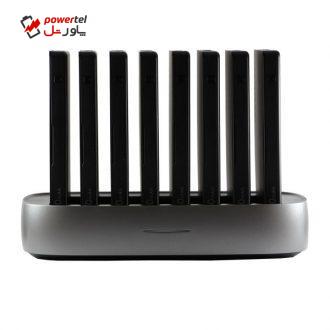 شارژر همراه پاورولوجی مدل P8X8PS ظرفیت 8000 میلی آمپر مجموعه 8 عددی به همراه پایه شارژ