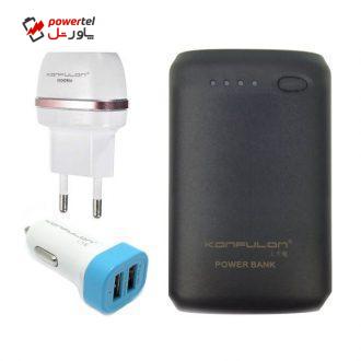 شارژر همراه کانفلون مدل Y1301 ظرفیت 7800 میلی آمپر ساعت به همراه شارژر دیواری و شارژر فندکی شارژر همراه کانفلون مدل Y1301 ظرفیت 7800 میلی آمپر ساعت به همراه شارژر دیواری و شارژر فندکی