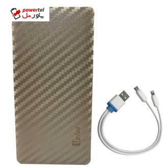 شارژر همراه یو پلاس مدل UP-PB806 با ظرفیت 6000 میلی آمپر  به همراه کابل لایتنینگ و micro usb