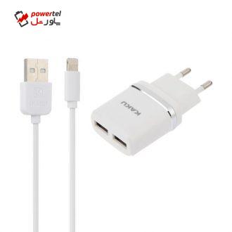 شارژ دیواری ایکاکو مدل KSC-151 به همراه کابل تبدیل لایتنینگ