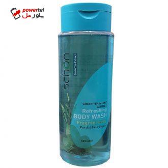 شامپو بدن شون مدل Green Tea & Mint Extract حجم 420 میلی لیتر