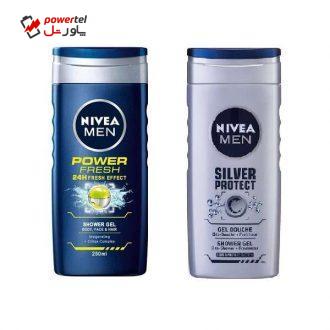 شامپو مو و بدن نیوآ مدل Silver Protect و Power Fresh حجم 250 میلی لیتر مجموعه 2 عددی