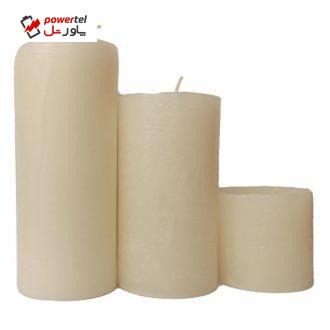 شمع طرح استوانه کد 26 مجموعه 3 عددی شمع طرح استوانه کد 26 مجموعه 3 عددی