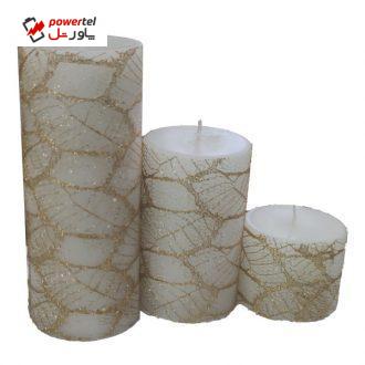 شمع طرح استوانه کد 303 مجموعه 3 عددی شمع طرح استوانه کد 303 مجموعه 3 عددی