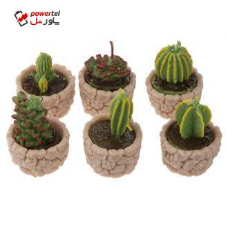 شمع طرح کاکتوس مجموعه 6 عددی