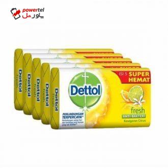 صابون ضد باکتری دتول مدل Fresh وزن 65 گرم بسته 6 عددی