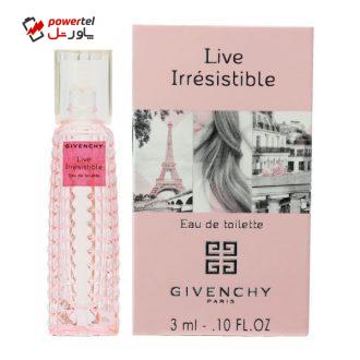 عطر جیبی زنانه ژیوانشی مدل Live Irresistible Eau de Toilette حجم 3 میلی لیتر