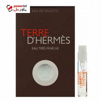 عطر جیبی مردانه هرمس مدل Terre de Hermes Eau Tres Fraiche حجم 2 میلی لیتر عطر جیبی مردانه هرمس مدل Terre de Hermes Eau Tres Fraiche حجم 2 میلی لیتر
