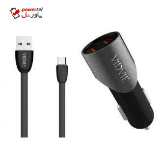 شارژر فندکی ویدوی مدل CC507C به همراه کابل تبدیل microUSB