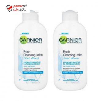 لوسیون پاک کننده آرایش صورت گارنیه مدل Fresh حجم 200 میلی لیتر مجموعه 2 عددی