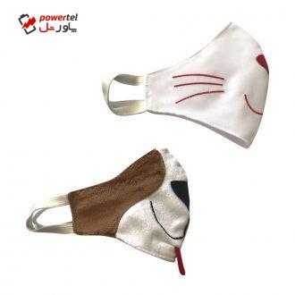 ماسک تزیینی مدل گربه و سگ مجموعه 2 عددی