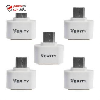 مبدل OTG microUSB وریتی مدل A302 بسته 5 عددی