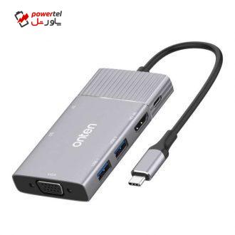 مبدل USB-C به HDMI / VGA / USB3.0 / SD/TF اونتن مدل OTN95113