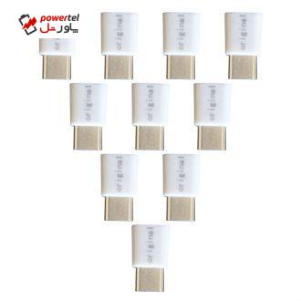 مبدل microUSB به USB-C مدل ORG-10 بسته 10 عددی