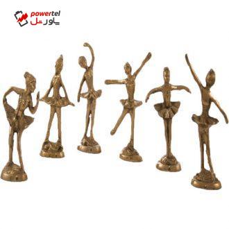 مجسمه برنزی طرح گروه بالرین مجموعه 6 عددی مجسمه برنزی طرح گروه بالرین مجموعه 6 عددی