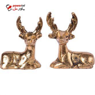 مجسمه برنزی مدل بچه گوزن مجموعه 2 عددی