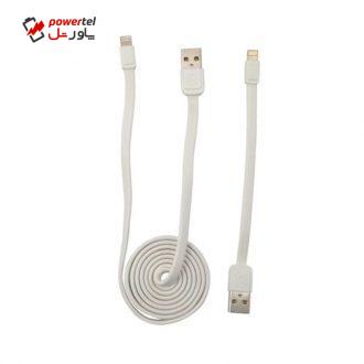 مجموعه  2 عددی کابل تبدیل 2کاره USB به لایتنینگ و میکرو ریمکس مدل WK-M&S به طول 1 متر و به طول 16 سانتی متر