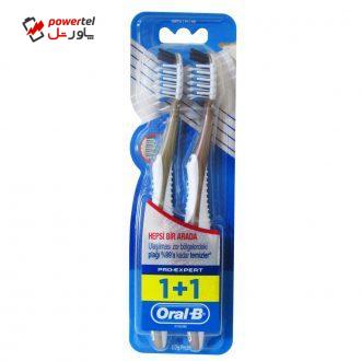 مسواک اورال-بی سری Pro Expert مدل Orta با برس متوسط مجموعه 2 عددی