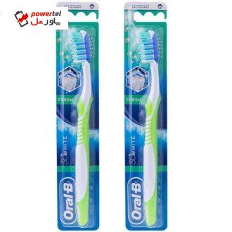 مسواک اورال-بی مدل 3D white با برس متوسط مجموعه 2 عددی مسواک اورال-بی مدل 3D white با برس متوسط مجموعه 2 عددی