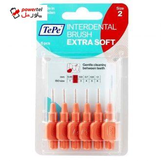 مسواک بین دندانی ته‌په مدل EXTRA SOFT سایز 2 بسته 6 عددی