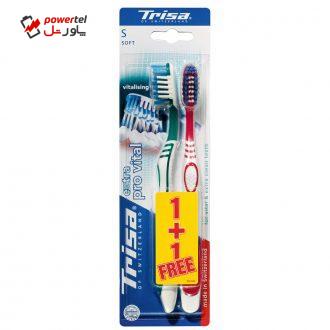 مسواک تریزا مدل Pro Vital با برس نرم بسته 2 عددی مسواک تریزا مدل Pro Vital با برس نرم بسته 2 عددی