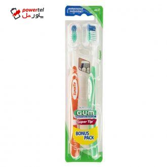 مسواک جی یو ام سری Super Tip مدل Bunus با برس متوسط بسته دو عددی مسواک جی یو ام سری Super Tip مدل Bunus با برس متوسط بسته دو عددی