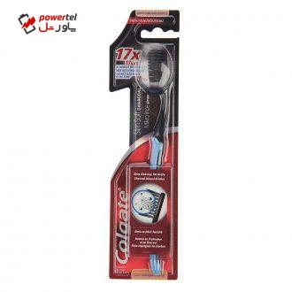 مسواک کلگیت مدل Slim Soft Charcoal با برس نرم