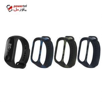 مچ بند تندرستی شیائومی مدل Mi Band 3 به همراه محافظ صفحه و بند سیلیکونی مدل چیریکی