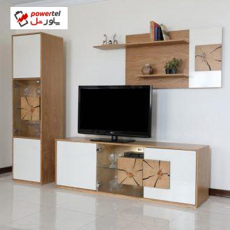 میز تلویزیون صنایع چوبی آذرباد مدل نهال کد A300 به همراه شلف دیواری و ویترین میز تلویزیون صنایع چوبی آذرباد مدل نهال کد A300 به همراه شلف دیواری و ویترین