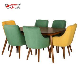 میز و صندلی ناهار خوری چشمه نور کد MA-6043.BR-GR-YL میز و صندلی ناهار خوری چشمه نور کد MA-6043.BR-GR-YL