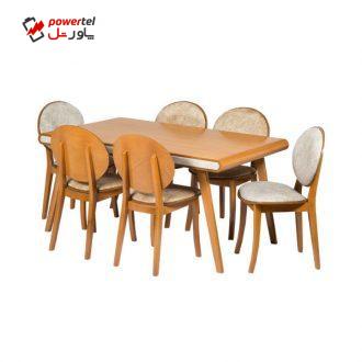 میز و صندلی ناهار خوری 6 نفره مدل کارن کد 070 میز و صندلی ناهار خوری 6 نفره مدل کارن کد 070