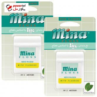 نخ دندان مینا مدل Mint بسته 2 عددی نخ دندان مینا مدل Mint بسته 2 عددی