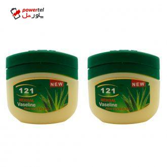 وازلین 121 مدل Aloe vera حجم 120 میلی لیتر مجموعه 2 عددی وازلین 121 مدل Aloe vera حجم 120 میلی لیتر مجموعه 2 عددی