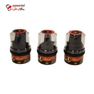 واکس کفش گلد کد 0009 رنگ قهوه ای تیره بسته 3 عددی