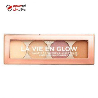 پالت هایلایتر لورآل مدل La Vie En Glow پالت هایلایتر لورآل مدل La Vie En Glow