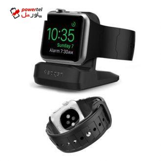 پایه نگهدارنده اپل واچ اسپیگن مدل نایت استند S350 به همراه بند اپل واچ اسپیگن مدل Rugged Band مناسب برای اپل واچ 42mm