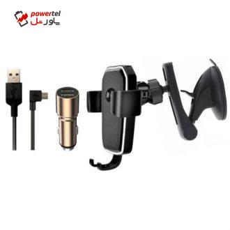پایه نگهدارنده و شارژر بی سیم گوشی موبایل مدل K8 به همراه شارژر فندکی و کابل تبدیل microUSB پایه نگهدارنده و شارژر بی سیم گوشی موبایل مدل K8 به همراه شارژر فندکی و کابل تبدیل microUSB
