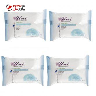 پک دستمال مرطوب پاک کننده آرایش مدل Normal to Combination Skin بسته 4 عددی
