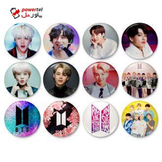 پیکسل خندالو طرح گروه موسیقی BTS کد 159 مجموعه 12 عددی