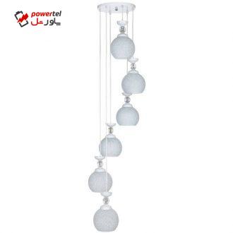 چراغ آویز چشمه نور 6 شعله کد G531/6H-WT