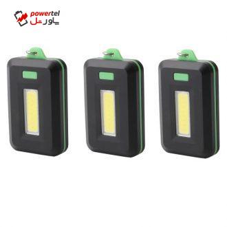 چراغ قوه مدل cob بسته 3 عددی