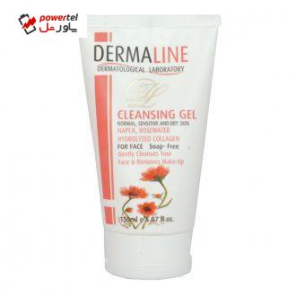 ژل شستشو صورت درمالاین مدل Rose water کد 02 حجم 150 میلی لیتر