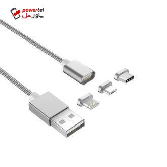 کابل تبدیل  بوو مدل X28  مگنتی مناسب برای گوشی های اندرویدی و آیفون