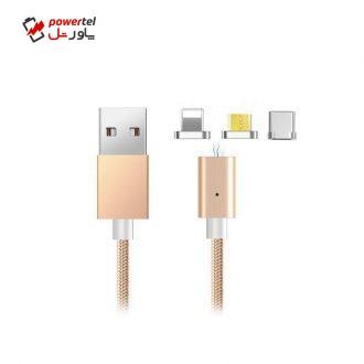 کابل تبدیل مغناطیسی USB به MicroUSB و لایتینگ و Type-C مدل DL-CB 06 کابل تبدیل مغناطیسی USB به MicroUSB و لایتینگ و Type-C مدل DL-CB 06