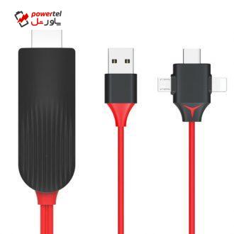 کابل تبدیل HDMI به microUSB /USB-C /لایتنینگ مدل L7-7 طول 1.8 متر کابل تبدیل HDMI به microUSB /USB-C /لایتنینگ مدل L7-7 طول 1.8 متر