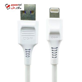 کابل تبدیل USB به لایتنینگ او جی ام مدل CA-01 طول 1.2 متر کابل تبدیل USB به لایتنینگ او جی ام مدل CA-01 طول 1.2 متر