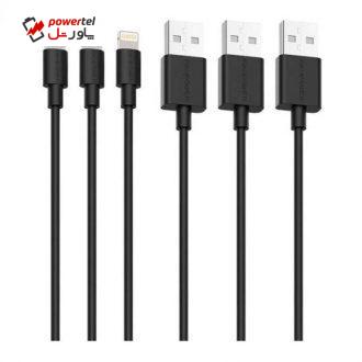 کابل تبدیل USB به لایتنینگ راوپاور مدل RP-CB045 مجموعه ۳ عددی
