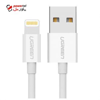 کابل تبدیل USB به لایتنینگ یوگرین مدل US155 طول 1 متر کابل تبدیل USB به لایتنینگ یوگرین مدل US155 طول 1 متر